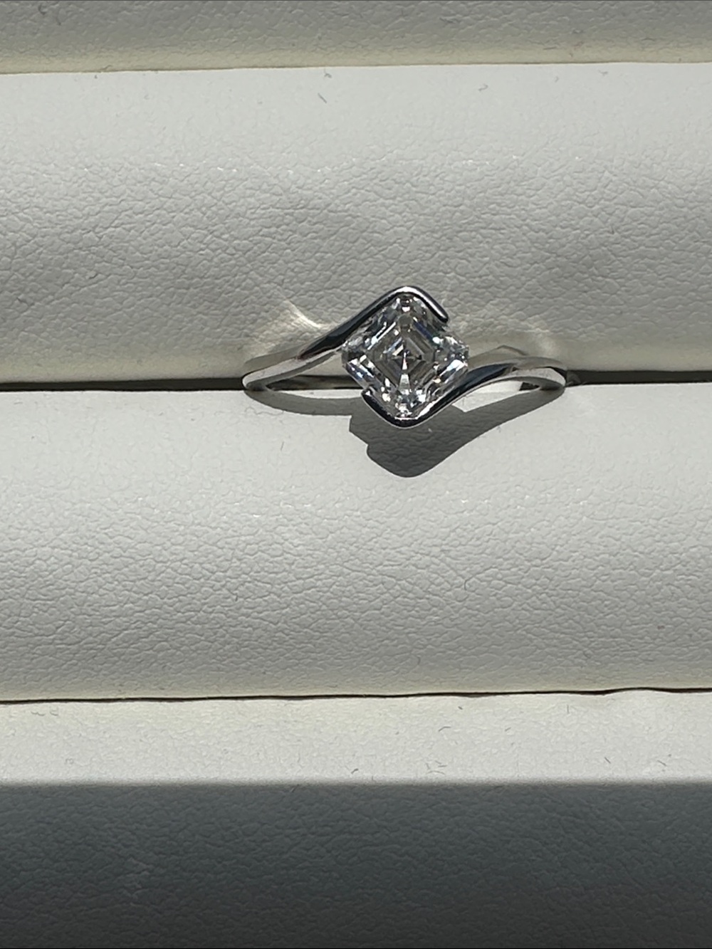 Square Asher cut Moissanite Ring